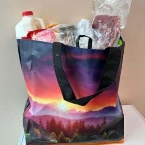 Bag of groceries for TEFAP Food Distribution Program
